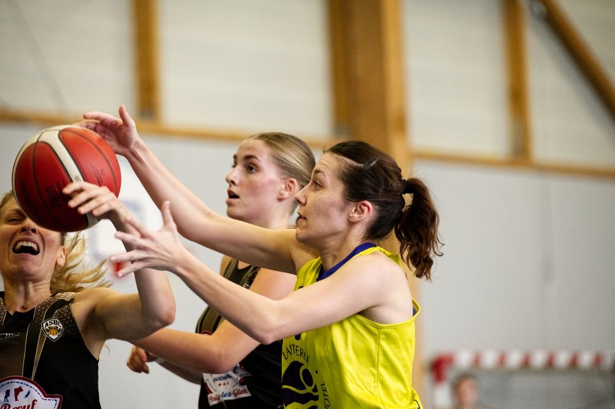 Women's professional basketball action during a game