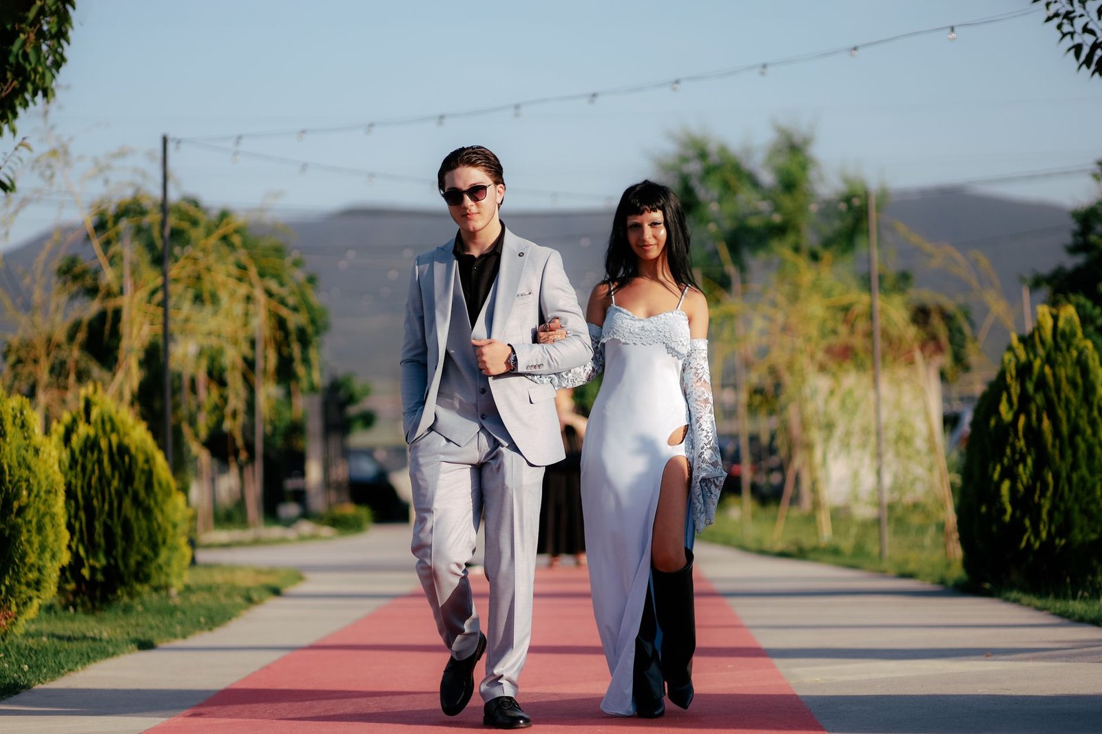 Glamorous couple at a red carpet event, symbolizing Ronaldo and Georgina's high-profile relationship