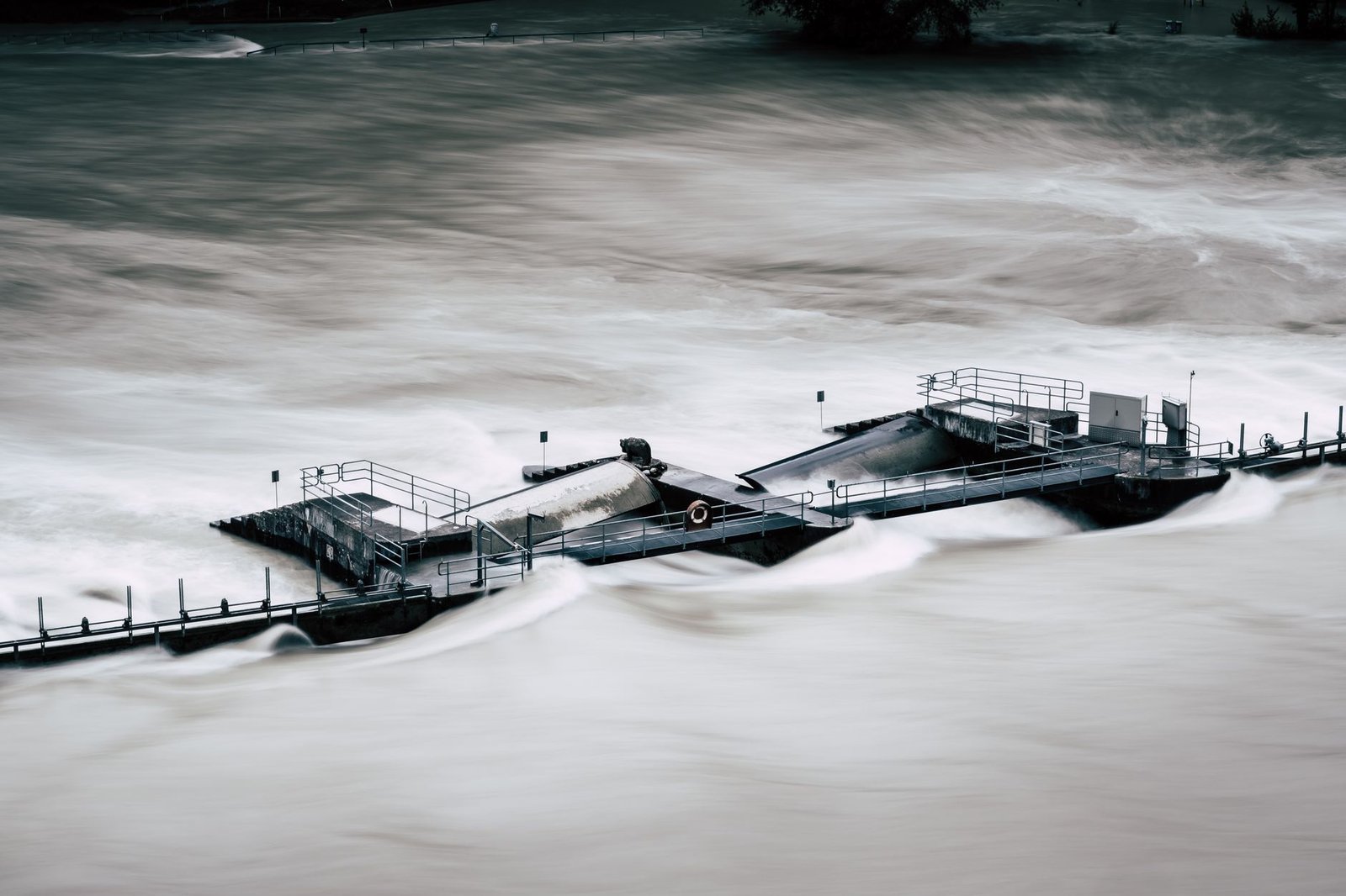 Emergency responders conducting a water rescue during severe flooding in Hawaii.