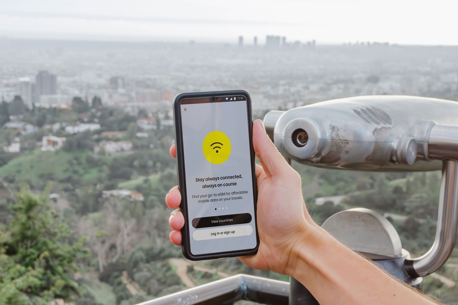 Close-up of a smartphone screen displaying available Wi-Fi networks